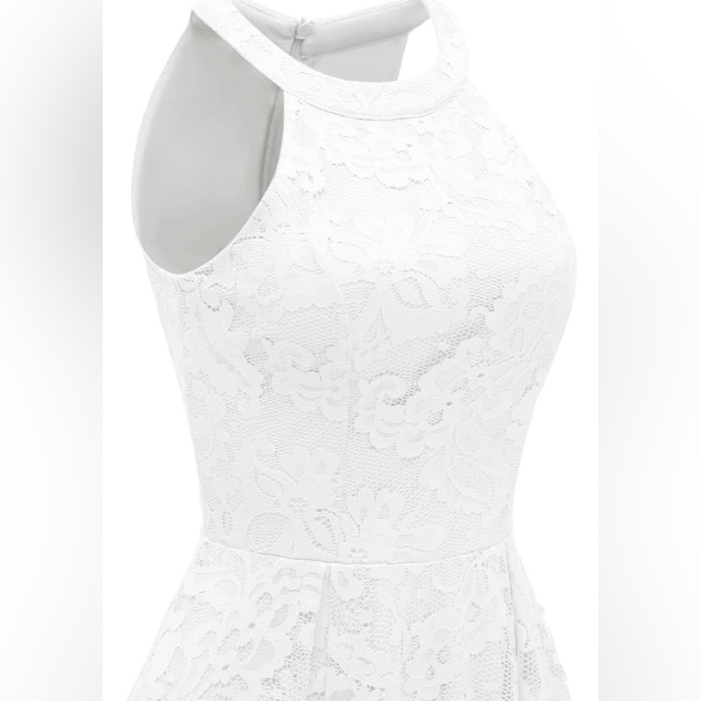 NWT Dressystar Halter Floral Hi-Lo Lace Party Dress Sz Medium - Picture 3 of 8
